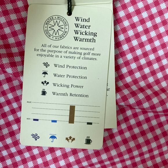 Donald Ross Golf Polo Shirt Men M Pink Azalea Gingham Check Pickleball NWT Gift - Picture 6 of 12